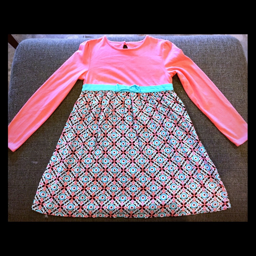 J.Khaki peach w/teal dress